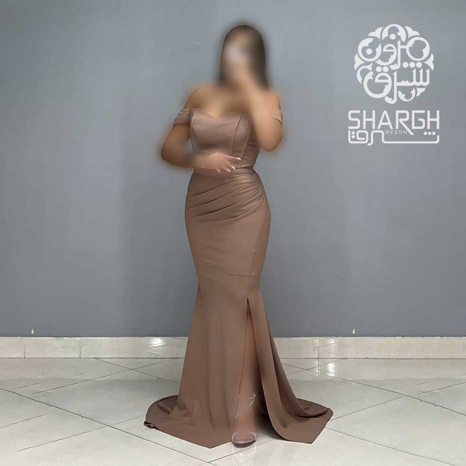 ماکسی جلو چاکدار یقه قایقی - شرق مزون ماکسی جلو چاکدار یقه قایقی - شرق مزون