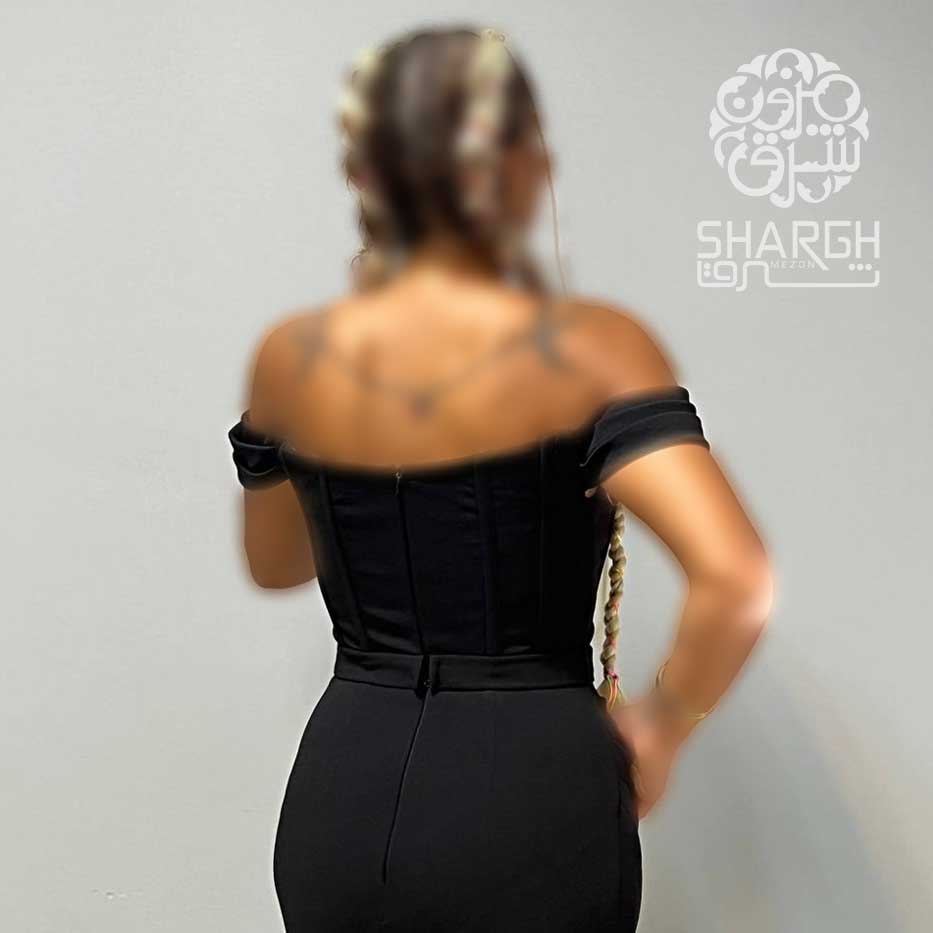ماکسی جلو چاکدار یقه قایقی - شرق مزون ماکسی جلو چاکدار یقه قایقی - شرق مزون