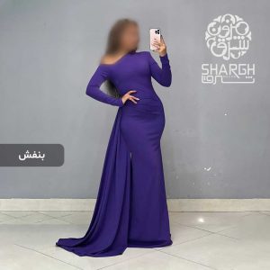 ماکسی کرپ کش سرشانه باز شالدار - شرق مزون